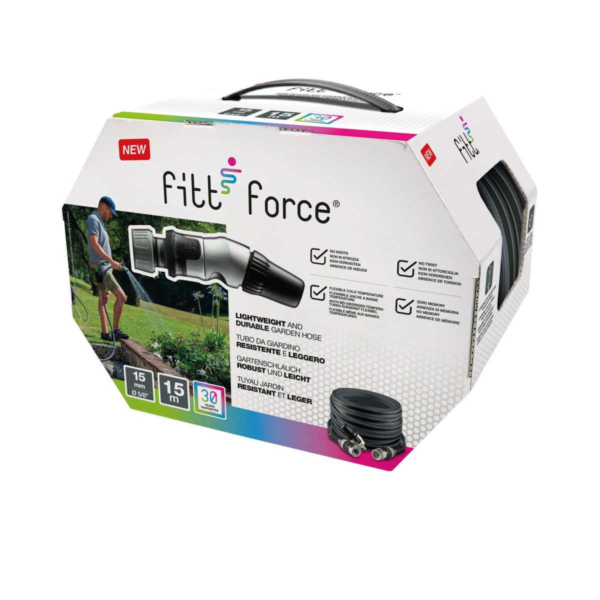 TUBO IRRIGAZIONE DA GIARDINO FITT FORCE 25M O 35M - immagine 3